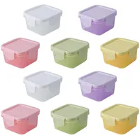 BEELUKY 10 Stück Kleine Dosen mit Deckel Plastik, 60ml, Frischhaltedosen, Vorratsdosen, Mehrweg Dressing Behälter, Gefrierdosen Klein, für Salatdressing, Marmelade, Obst, Gewürze, Snacks, Saucen