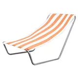 Klappbarer Strandstuhl, Sand, orange Streifen - Orange