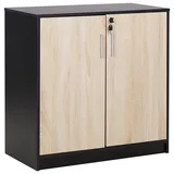 Beliani Zehna Aktenschrank 80 x 80 x 40 Braun / Schwarz