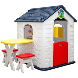Kinder Spielhaus ab 1 - Garten Kinderhaus mit Tisch - Kinderspielhaus Kunststoff