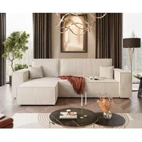 Lookway Ecksofa Gepolstertes CARLOS L-Form, Schlaffunktion beige 70 cm