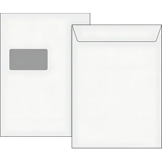 Brunnen 1053440 Versandtasche C4 Fenster 120g/qm Haftklebung weiß