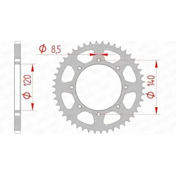 AFAM Stahl Standard Kettenrad 16600 - 520