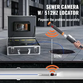 Vevor Kanalkamera 40 m 17,8 cm mit DVR-Funktion und 512-Hz-Ortung