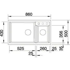 Blanco Metra 9 links anthrazit + Handbetätigung