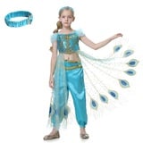 Lito Angels Prinzessin Jasmin Kostüm Kleid mit Stirnband Verkleidung für Kinder Mädchen, Top und Hosen Set Größe 9-10 Jahre 140, Stil G