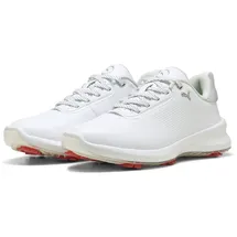 Puma "IGNITE Blaze 2 Golfschuhe Damen", Damen, Gr. 39, weiß (weiß peach frost rot), Obermaterial: Synthetik, Textil, Kuhleder; Futter: Textil; Innensohle: Textil; Laufsohle: Synthetik, Schuhe