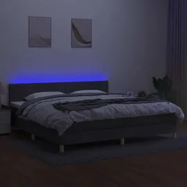 vidaXL Boxspringbett 200 x 200 cm Dunkelgrau