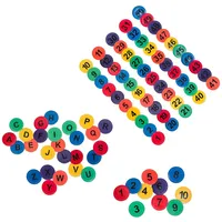 Sport-Thieme Bodenmarkierungen mit Zahlen o. Buchstaben | 3 Varianten: Zahlen 1-10, 1-50 o. Buchstaben A-Z | Einseitig Bedruckt| Für Schule, Kindergarten, Verein | Robustes Gummi