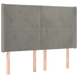 vidaXL Boxspringbett mit Matratze & LED Hellgrau 140x200 cm Samt