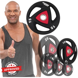 Miweba Sports Hantelscheiben Olympia, Ø 50/51 mm, 2er-Set, 2,5-20 kg, Hantel-Gewichte aus Stahl (2x 15,0 Kg)