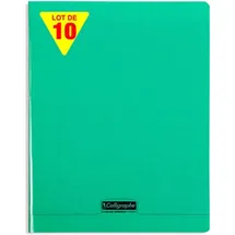 Calligraphe 18195C - Packung mit 10 Heften Calligraphe, DIN A4+, 24x32 cm, 48 Blatt, französische Lineatur, 90 g, grün, 1 Pack