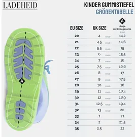 Ladeheid LA-972 Gummistiefel Schwarz/Grün 25