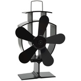 DOTMALL Kaminventilator Ofenventilator Wärmebetrieben 5 Blätter Schwarz schwarz