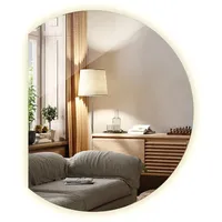 Tulup LED, Blaugrau, Glas, 63x70x0.4 cm, Spiegel, Wandspiegel -