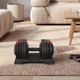 Songmics Kurzhanteln 2er set Verstellbare Kurzhanteln 12-in-1 3 kg bis 24 kg schwarz/rot