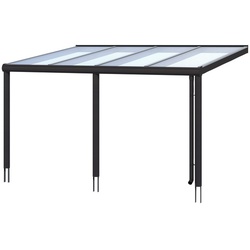 SKANHOLZ Terrassenüberdachung »Garda«, Breite: 434 cm, Dach: Polycarbonat (PC), schiefergrau
