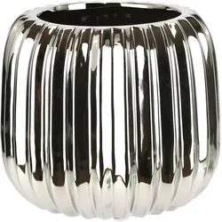 Dekovase I.GE.A. "Vase aus Keramik", silber, B:13cm H:11cm, Keramik, Vasen, Dekovase Blumenvase Modern für Tischdeko Tischvase Deko Trockenblume