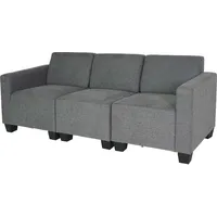 MCW Modular 3-Sitzer Sofa Couch Moncalieri, Stoff/Textil ~ grau