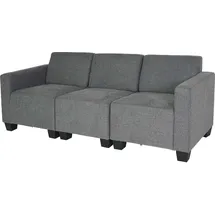MCW Modular 3-Sitzer Sofa Couch Moncalieri, Stoff/Textil ~ grau