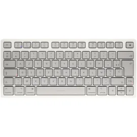 Cherry KW 7100 MINI BT FOR MAC, Kompakte Mac-Tastatur mit 3 Bluetooth-Kanälen, Französisches Layout (AZERTY), Kabelloses Multi-Device-Keyboard, Moonlight White