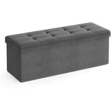 Songmics Polsterbank mit Stauraum 38 cm x 110 cm x 38 cm Grau
