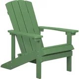 Beliani Gartenstuhl Grün Kunstholz breite Armlehnen Adirondack Stil Terrasse Outdoor