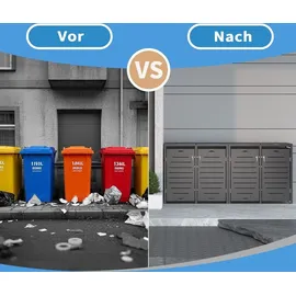 MuCoLa Mülltonnenbox Mülltonnenverkleidung Abfallbehälter Müllbox 1er