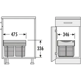 HAILO Swing 3641121 Raumspar-Tandem 36l