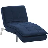 Beliani Chaiselongue LOIRET Stoff Marineblau
