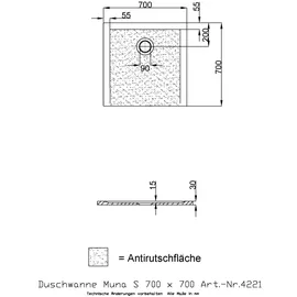 Hoesch Muna S Rechteck-Duschwanne, 4221.715,