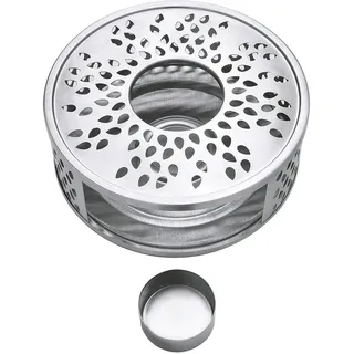 Creano Stövchen aus Edelstahl mit Teelichthalter - stabil klappert Nicht - für sämtliche Teekannen geeignet