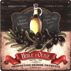 Moritz Deko Blechschild Huilde d Olive Olivenöl Geschenk-Idee aus Metall Vintage-Design zur Dekoration