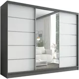 A&J MöbelLand Schiebetürenschrank AURELIA 1 200 x 215 x 59,5 cm Grau/Weiß