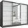 A&J MöbelLand Schiebetürenschrank AURELIA 1 200 x 215 x 59,5 cm Grau/Weiß