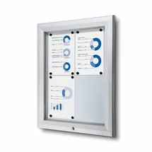 Showdown Showdown® Displays Schaukasten T silber 4x DIN A4 58,5 x 4,7 x 76,0 cm, 1 St.