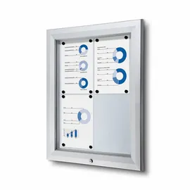 Showdown Showdown® Displays Schaukasten T silber 4x DIN A4 58,5 x 4,7 x 76,0 cm, 1 St.