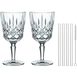 Nachtmann Noblesse Cocktail-/Weinglas 2er Set mit Glastrinkhalmen