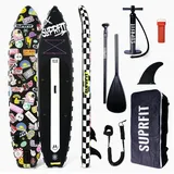 Suprfit SUP Board Inflatable Stand-Up Paddling Board 320 x 76 x 15 cm schwarz