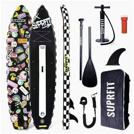 Suprfit SUP Board Inflatable Stand-Up Paddling Board 320 x 76 x 15 cm schwarz