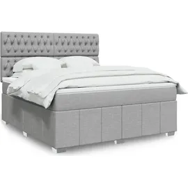 vidaXL Boxspringbett 180 x 200 cm Hellgrau