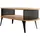 Mirjan24 Couchtisch Roenni Oval, Wohnzimmer Kaffeetisch, Beine und Seiten aus Stahl (Farbe: Schwarz / Eiche Craft Gold) - Braun