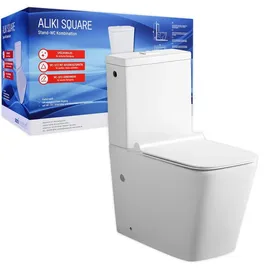 Sanicomfort Aliki Square Stand-WC mit WC-Sitz Weiß