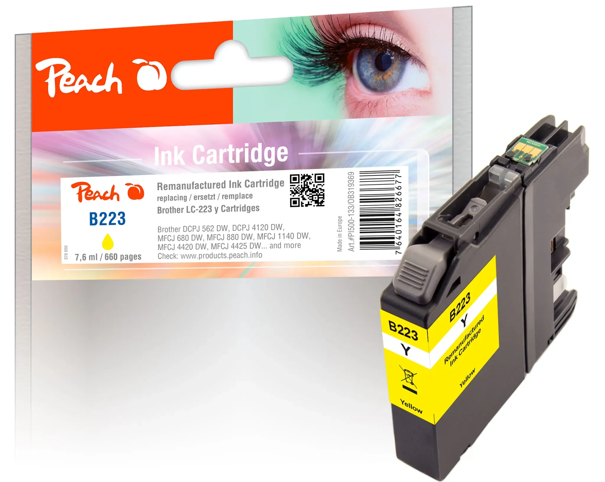 Peach Tintenpatrone gelb kompatibel zu Brother LC-223Y
