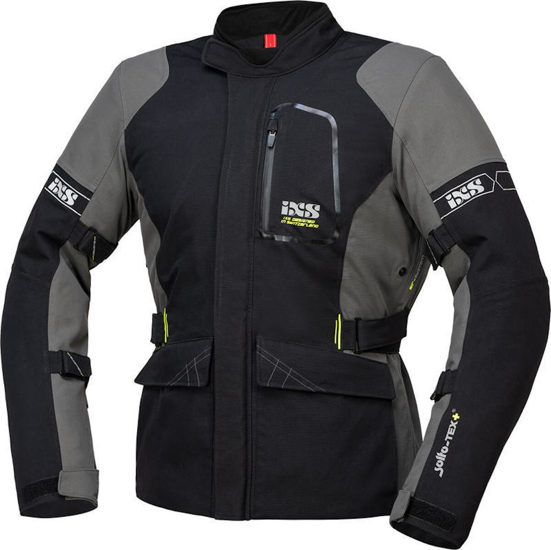IXS Laminat ST-Plus Motorfiets textiel jas, zwart-grijs, L