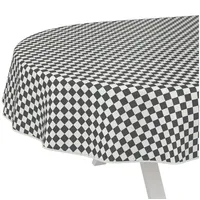 ANRO Wachstuchtischdecke Oval 200 x 140 cm Grau