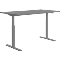 TOPSTAR E-Table elektrisch höhenverstellbarer Schreibtisch grau rechteckig, T-Fuß-Gestell grau 160,0 x 80,0 cm
