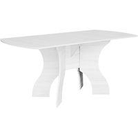 Klapptisch Weiß Esstisch ausklappbar Tisch klappbar Holz-Optik Funktionstisch