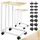 CASARIA Casaria® Beistelltisch mit Rollen 50x35x70cm C Form Holz Metall 40kg Belastbarkeit Wohnzimmer Schlafzimmer Sofatisch Kaffeetisch Nachttisch Weiß