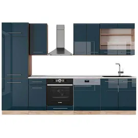 Vicco Küchenzeile Fame-Line 300 cm Dunkelblau Hochglanz